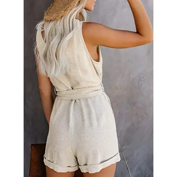 Acelitt Women's Casual Summer Jumpsuit with Pockets