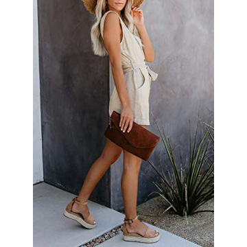 Acelitt Women's Casual Summer Jumpsuit with Pockets
