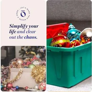 HOMZ 2-Pack Durabilt, Heavy Duty Plastic Storage Box with Lids, 27 Gallon, Green/Red