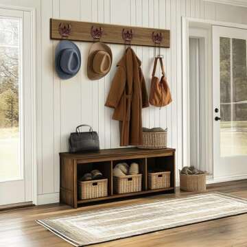 Cowboy Hat Rack Wall Mount 4 Pack Cowboy Hat Holder Western Cowboy Hat Hanger Horseshoe Hooks Rustic Metal Cowboy Hat Display Cowboy Decor for Entryway Closet Bedroom Living Room Western Gift