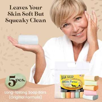 Amish Farms Bar Soap w/All Natural Bentonite Clay | Made in USA, Vegan Moisturizing for Sensitive Sk...