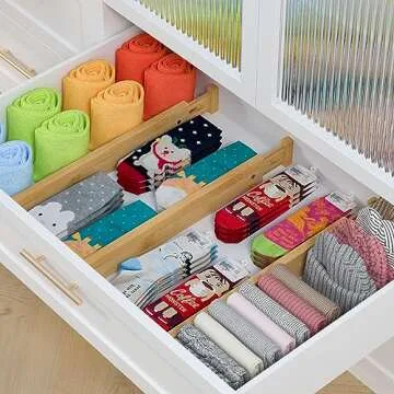 Adjustable Bamboo Drawer Dividers for Stylish Organization