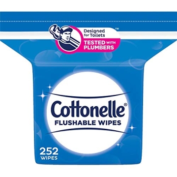 Cottonelle Flushable Wet Wipes - 1 Refill Pack with 252 Total Flushable Wipes
