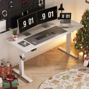 Win Up Time Whole Piece Electric Standing Desk- Height Adjustable Stand Up Desk with Wheels for Home...