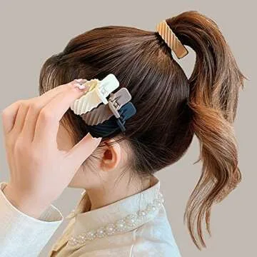 8 PCS Large Matte Ponytail Clips Set for Women
