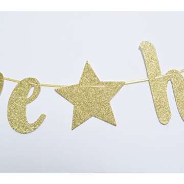 Home Welcome Gold Glitter Banner for Parties and Celebrations