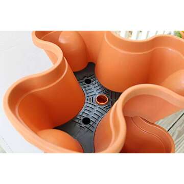 Natures Distributing Stacking Planters - Strawberry, Herb & Vegetable Planter - Vertical Gardening Indoor/Outdoor Stacking Garden Pots - Self-Watering Tiers from Top Down