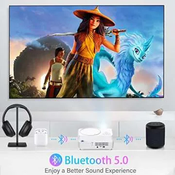 Full HD WiFi Bluetooth Projector Built in DVD Player, 12000LM 1080P Supported, Portable Mini DVD Projector for Outdoor Movies, 250" Home Theater, Compatible with iOS/Android/TV Stick/PS4/HDMI/USB/TF