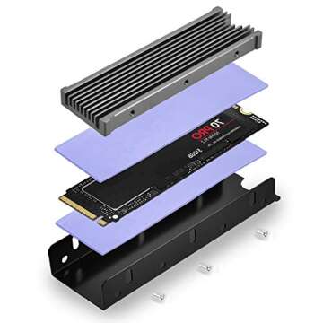 M.2 2280 SSD Heatsink, PCIE NVME or SATA M.2 2280 SSD Double-Sided Heat Sink, M.2 SSD Heatsink for P...