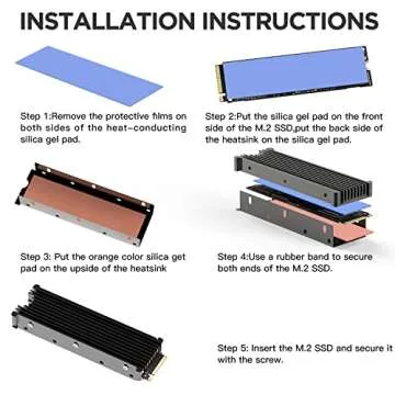 M.2 2280 SSD Heatsink, PCIE NVME or SATA M.2 2280 SSD Double-Sided Heat Sink, M.2 SSD Heatsink for PS5 Pro Slim/PC, Support Samsung 990 980 Pro & WD Black SN770 SN850 - Black