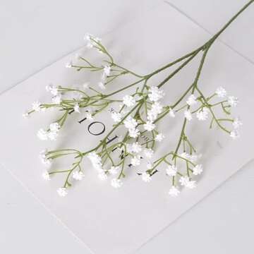 Suandsu 9 PCS Gypsophila Long Stem Artificial Baby Breath Flowers Fake Real Touch Flower for Home Of...