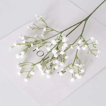 Suandsu 9 PCS Gypsophila Long Stem Artificial Baby Breath Flowers Fake Real Touch Flower for Home Of...