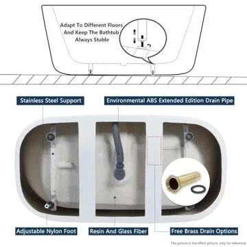 FerdY Shangri-La 67" Acrylic Freestanding Bathtub, Classic Oval Shape Freestanding Soaking Acrylic Bathtub, Modern White, cUPC Certified, Chrome Drain and Classic Slotted Overflow