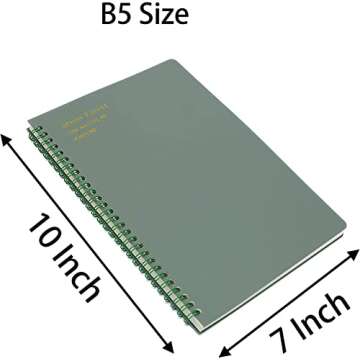 Yansanido Spiral Notebook Set - 4 Durable B5 Notebooks with 80 Sheets Each