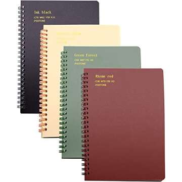 Yansanido Spiral Notebooks - Set of 4 B5 160 Pages