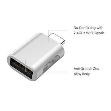 nonda USB C to USB Adapter(2 Pack),USB-C to USB 3.0 Adapter, Thunderbolt 3 to USB Female Adapter OTG for MacBook Pro 2019,MacBook Air 2020,iPad Pro 2020 ,More Type-C Devices(Silver)