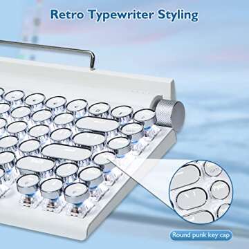 Adventurers Retro Typewriter Keyboard, 75% Layout - Vintage Style, Wireless