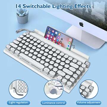Adventurers Retro Typewriter Keyboard Wireless Vintage Design