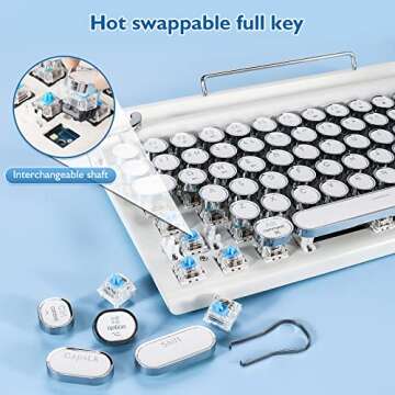 Adventurers Retro Typewriter Keyboard Wireless Vintage Design