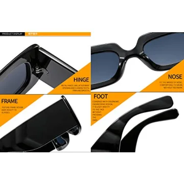 YAMEIZE Vintage Rectangle Sunglasses for Trendy Fashion Lovers