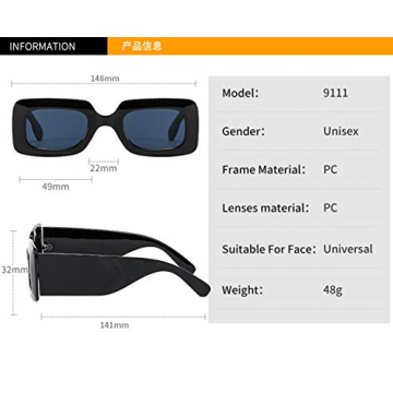 YAMEIZE Vintage Rectangle Sunglasses for Trendy Fashion Lovers