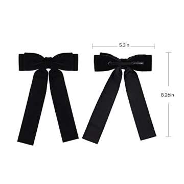 2PCS Handmade Velvet Bow Hair Clips, Headbands for Women Girls, Elegant Hair Ties Hair Styling Acces...