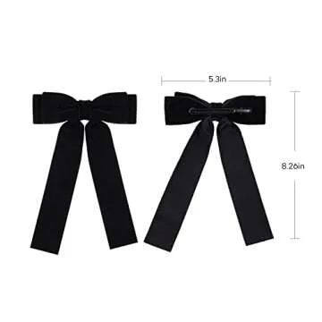 2PCS Handmade Velvet Bow Hair Clips, Headbands for Women Girls, Elegant Hair Ties Hair Styling Acces...