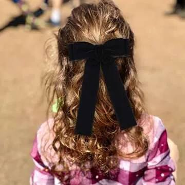 2PCS Handmade Velvet Bow Hair Clips, Headbands for Women Girls, Elegant Hair Ties Hair Styling Accessories, Hair Band Set, Gifts for Mom, Yoga Outdoor Headdress Decor, Black and White