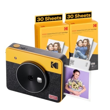 KODAK Mini Shot 3 Retro Instant Camera & Printer Bundle - Yellow