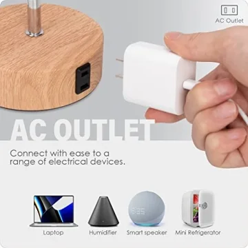 Versatile Touch Control Bedside Lamp with USB Ports