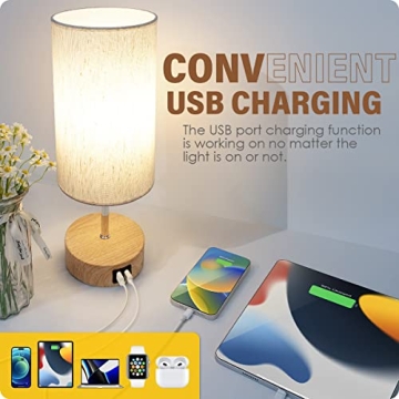 Versatile Touch Control Bedside Lamp with USB Ports