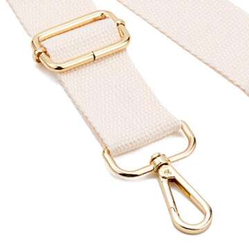 DEVPSISRWide Shoulder Strap Replacement Adjustable Belt Canvas Bag Crossbody Handbag (Creamy-White)