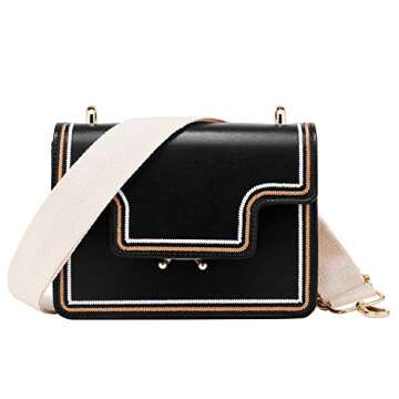 DEVPSISRWide Shoulder Strap Replacement Adjustable Belt Canvas Bag Crossbody Handbag (Creamy-White)