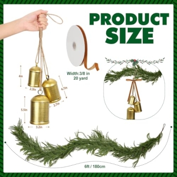 Flasoo Norfolk Pine Garland Set for Holiday Elegance