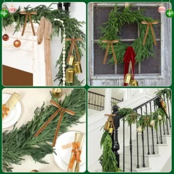Flasoo Norfolk Pine Garland Set for Holiday Elegance