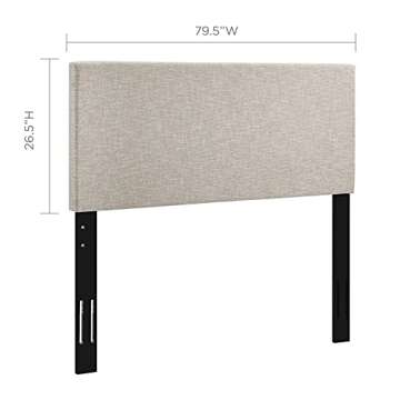 Modway Claire Linen Fabric Upholstered King and California King Headboard in Beige