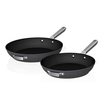 Ninja C52200 Foodi NeverStick Premium 2-Piece Fry Pan Set, Anti-Scratch Nesting Cookware, Hard-Anodi...