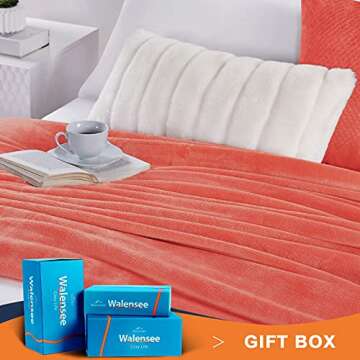 Walensee Fleece Blanket Plush Throw Fuzzy Lightweight (Throw Size 50x60 Coral) Super Soft Microfiber...