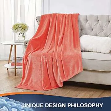 Walensee Fleece Blanket Plush Throw Fuzzy Lightweight (Throw Size 50x60 Coral) Super Soft Microfiber Flannel Blankets for Couch, Bed, Sofa Ultra Luxurious Warm and Cozy for All Seasons