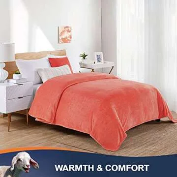 Walensee Fleece Blanket Plush Throw Fuzzy Lightweight (Throw Size 50x60 Coral) Super Soft Microfiber Flannel Blankets for Couch, Bed, Sofa Ultra Luxurious Warm and Cozy for All Seasons