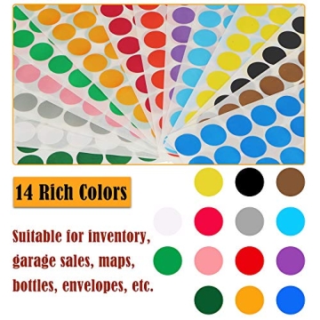 Color Coding Labels 2240pcs - Bright Round Dot Stickers