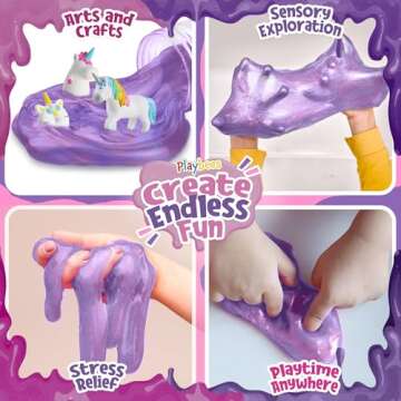 Playbees Purple Frozen Princess Slime Mini Slime Frozen Party Favors,Pink, Purple, and White Colors for Sensory Fun, Stress Relief, Travel Sized, Classroom Prize, Activity DIY, Ages 3+ 24 Pack