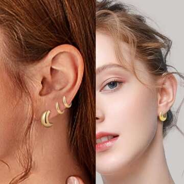 Wgoud 6 Pairs Gold Hoop Earrings Set – Hypoallergenic & Stylish Jewelry