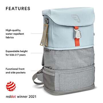 Stokke JetKids Crew BackPack, Blue Sky - Kid’s Lightweight Expandable Bag - Great for School & Tra...