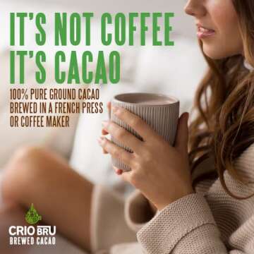 Crio Bru Ecuador French Roast 10oz Bag | Organic Brewed Cacao | Low Calorie & Caffeine Free