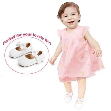 Felix & Flora Infant Toddler Baby Moccasins Soft Sole Bowknot Baby Walking Shoes Mary Jane Dress Sho...