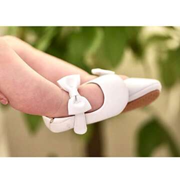 Felix & Flora Infant Toddler Baby Moccasins Soft Sole Bowknot Baby Walking Shoes Mary Jane Dress Shoes (12-18 Months Infant,White)