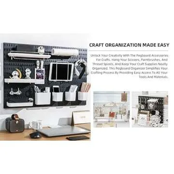 EVDBOBO Wall Organizer Peg Board - Elevate And Declutter Your Gaming And Office - Create A Perfectly Structured Space(White)