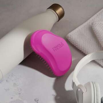 Tangle Teezer Original Detangler Brush, Dry & Wet Hair Brush for Color-Treated, Fine & Fragile Hair Types, Bright Berry