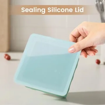 Silicone Freezer Tray for Soup Ice Cubes 4Pack - Ideal for Meal Prep